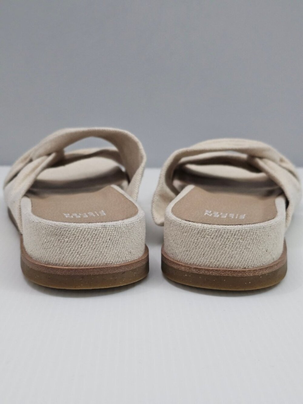 Eileen Fisher Dello Knot Slide Sandals Womens 11 Linen Natural Comfort Minimal - Picture 10 of 13